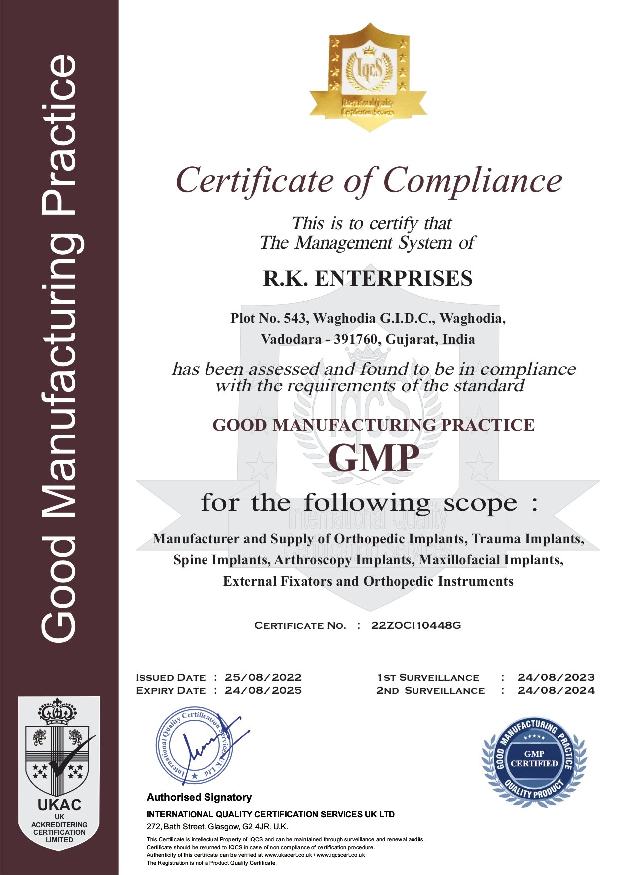 R.K. ENTERPRISES GMP